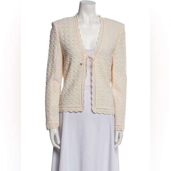 ST. JOHN COLLECTION by MARIE GRAY Vintage Tie Front Knitted Cardigan - Picture 1 of 10